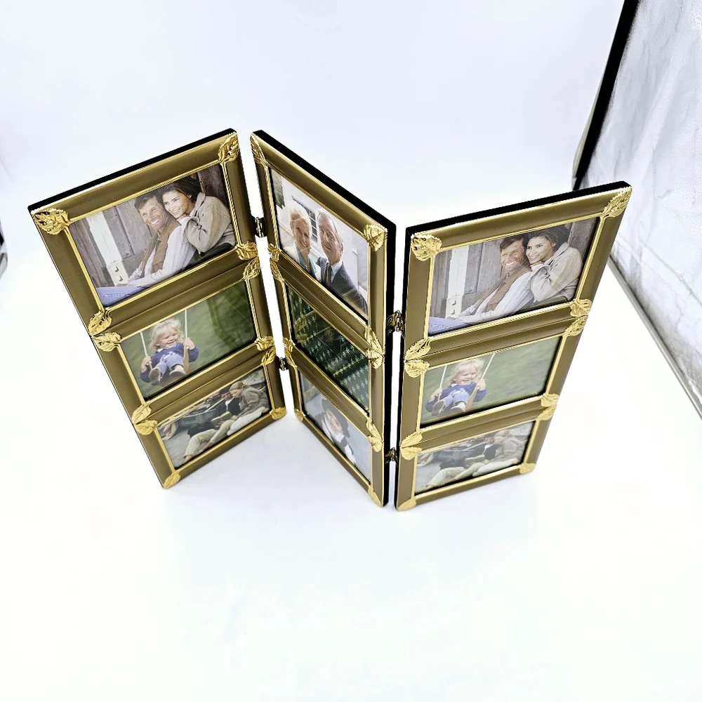 New Loui Michel Table Top Memories 3 Panel Screen 9 Picture Frames